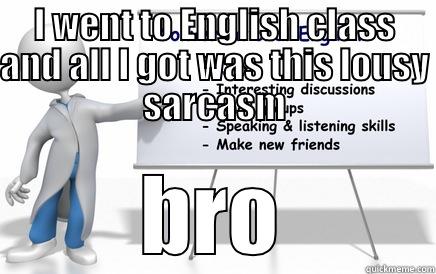 I WENT TO ENGLISH CLASS AND ALL I GOT WAS THIS LOUSY SARCASM BRO Misc