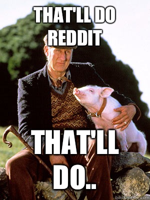 That'll do Reddit that'll do..  