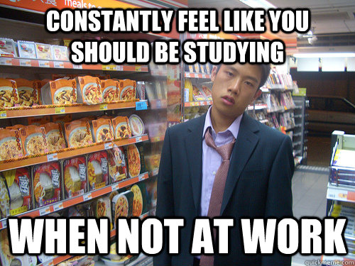 constantly feel like you should be studying when not at work  Disenchanted Young Professional