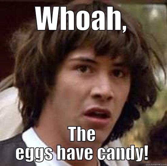 WHOAH, THE EGGS HAVE CANDY! conspiracy keanu