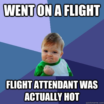 Went on a flight flight attendant was actually hot - Went on a flight flight attendant was actually hot  Success Kid