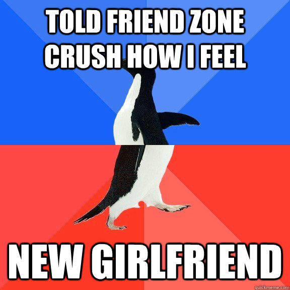 TOLD FRIEND ZONE CRUSH HOW I FEEL NEW GIRLFRIEND - TOLD FRIEND ZONE CRUSH HOW I FEEL NEW GIRLFRIEND  Socially Awkward Awesome Penguin