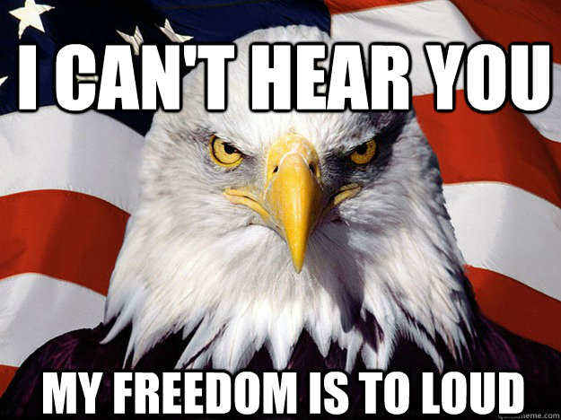I can't hear you my freedom is to loud  Patriotic Eagle