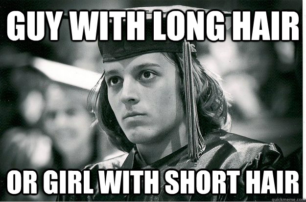 Guy with long hair or girl with short hair - Guy with long hair or girl with short hair  Stare Teenager