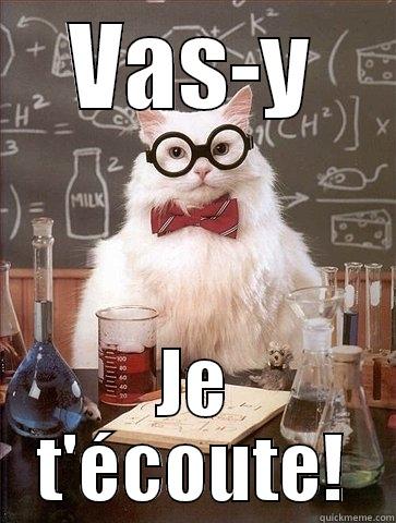 VAS-Y JE T'ÉCOUTE! Chemistry Cat