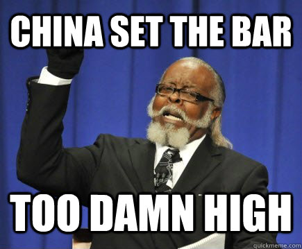 China set the bar too damn high  Too Damn High