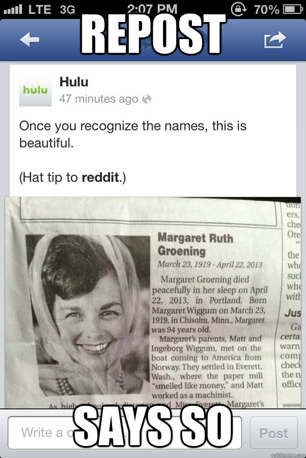 REPOST SAYS SO - REPOST SAYS SO  Good Guy Hulu