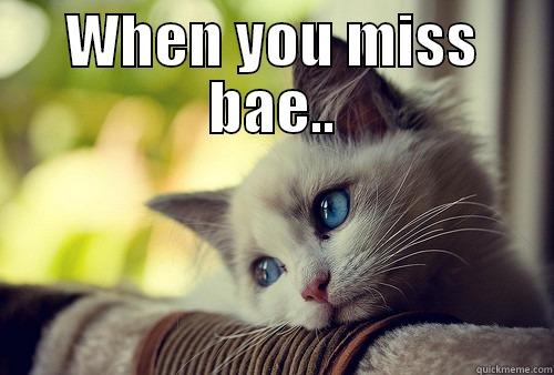 When you miss bae.. - WHEN YOU MISS BAE..  First World Problems Cat