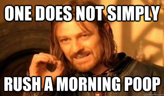 One does not simply Rush a morning poop  One Does Not Simply Call You