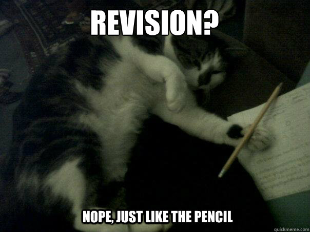 Revision? nope, just like the pencil - Revision? nope, just like the pencil  Revision Kitty