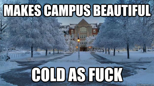 Makes Campus Beautiful Cold as fuck  