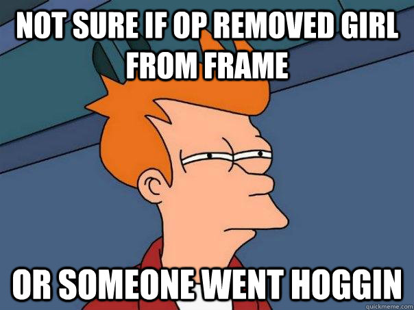 Not sure if OP removed girl from frame Or someone went hoggin  Futurama Fry