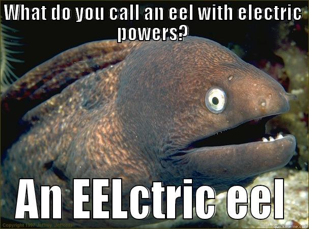 WHAT DO YOU CALL AN EEL WITH ELECTRIC POWERS? AN EELCTRIC EEL Bad Joke Eel