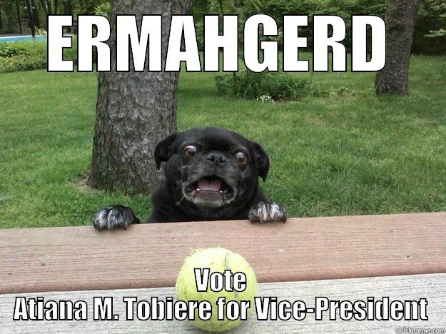 Crazy Dog - ERMAHGERD VOTE ATIANA M. TOBIERE FOR VICE-PRESIDENT Berks Dog