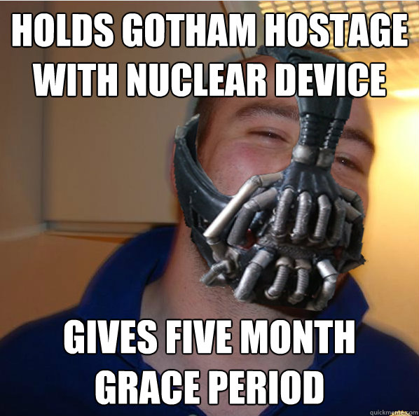 Holds gotham hostage with nuclear device gives five month grace period  Almost Good Guy Bane