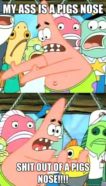MY ASS IS A PIGS NOSE SHIT OUT OF a pigs nose!!!!  Push it somewhere else Patrick