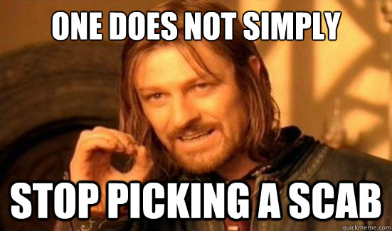 One Does Not Simply Stop picking a scab  Boromir