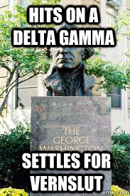 hits on a DELTA GAMMA SETTLES FOR VERNSLUT  Ironic GWU
