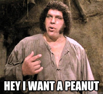 Hey I want a peanut  