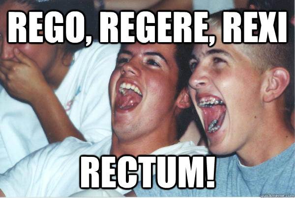 Rego, regere, rexi rectum!  Immature High Schoolers