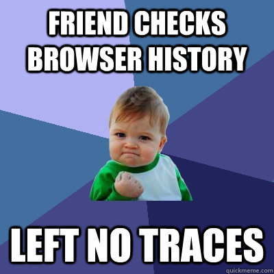 FRIEND CHECKS BROWSER HISTORY LEFT NO TRACES  Success Kid