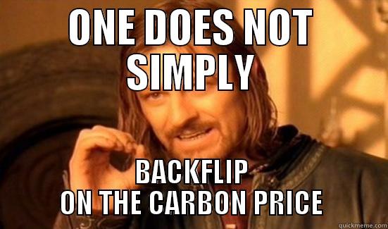 ONE DOES NOT SIMPLY BACKFLIP ON THE CARBON PRICE Boromir