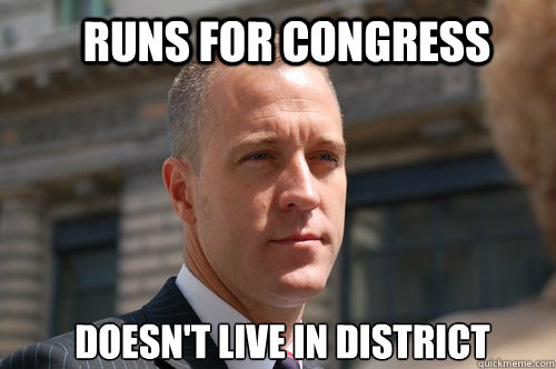 Runs for Congress Doesn't live in district  