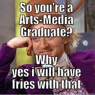 SO YOU'RE A ARTS-MEDIA GRADUATE? WHY YES I WILL HAVE FRIES WITH THAT Condescending Wonka