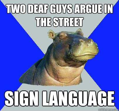 Two deaf guys argue in the street SIGN LANGUAGE  Skeptical Hippo