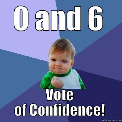 0 AND 6 VOTE OF CONFIDENCE! Success Kid