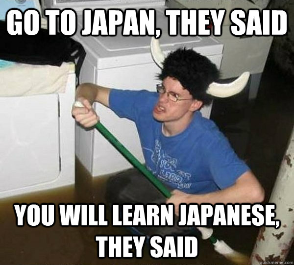 Go to Japan, they said You will learn Japanese, they said - Go to Japan, they said You will learn Japanese, they said  They said