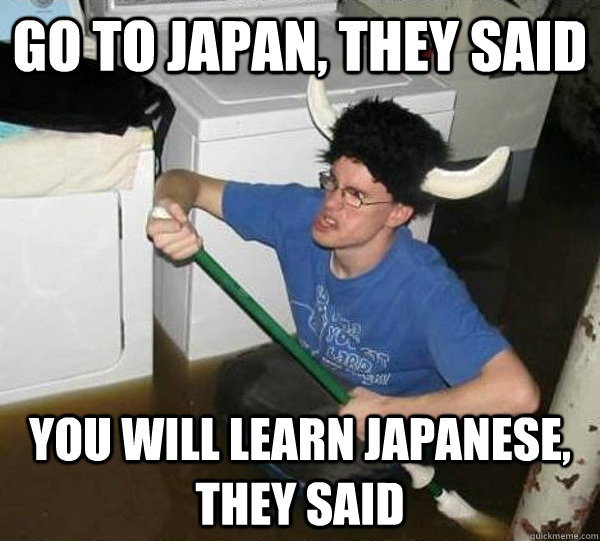 Go to Japan, they said You will learn Japanese, they said  They said