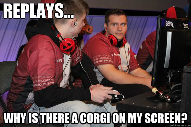Replays... why is there a corgi on my screen?  