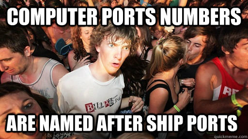 Computer Ports numbers Are named after ship ports - Computer Ports numbers Are named after ship ports  Sudden Clarity Clarence