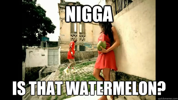 Nigga is that watermelon?
 - Nigga is that watermelon?
  Watermelon