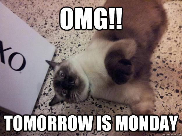 OMG!! Tomorrow is Monday  