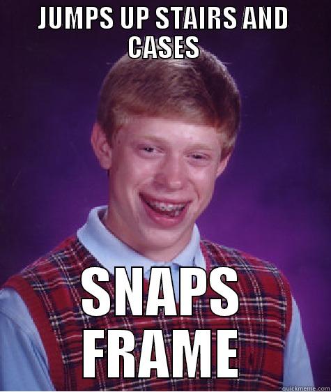 JUMPS UP STAIRS AND CASES SNAPS FRAME Bad Luck Brian