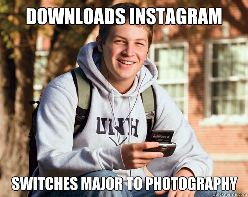 Downloads instagram Switches major to photography  College Freshman