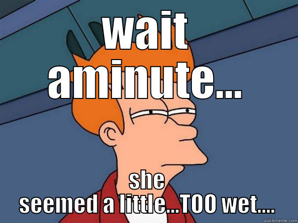 WAIT AMINUTE... SHE SEEMED A LITTLE...TOO WET.... Futurama Fry