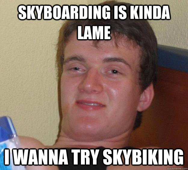 skyboarding is kinda lame i wanna try skybiking - skyboarding is kinda lame i wanna try skybiking  10 Guy