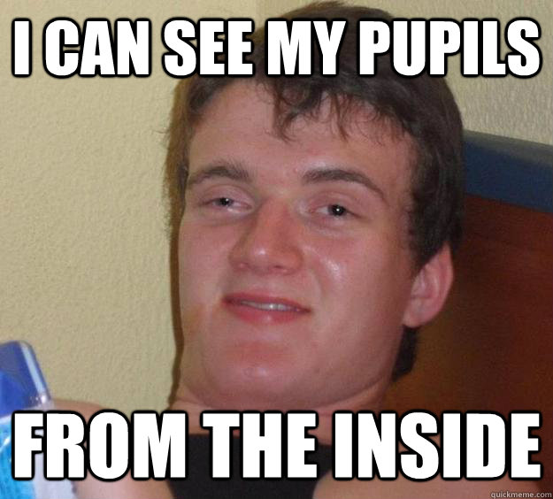 i can see my pupils from the inside  10 Guy