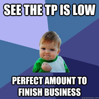 See the Tp is low Perfect amount to finish business  Success Kid