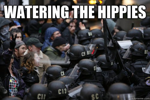 watering the hippies   OWS Horticulture