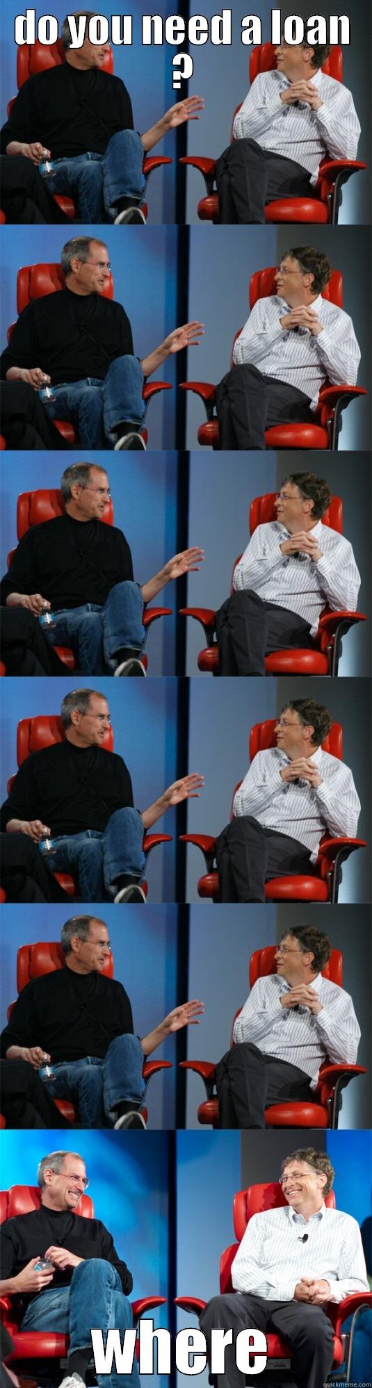 DO YOU NEED A LOAN ? WHERE Steve Jobs vs Bill Gates