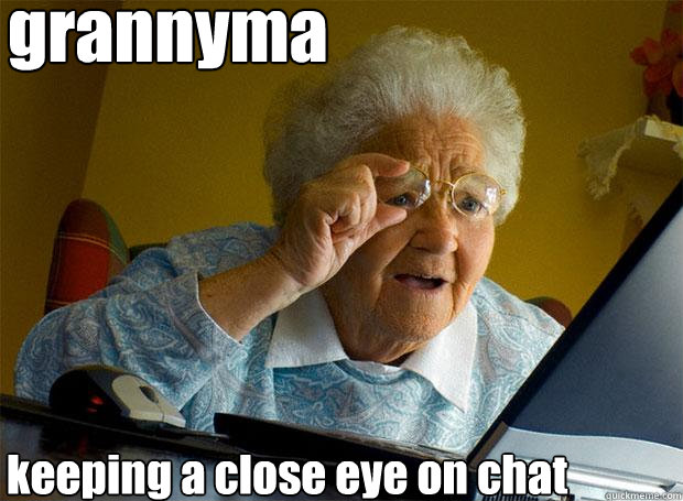 grannyma keeping a close eye on chat - grannyma keeping a close eye on chat  Grandma finds the Internet
