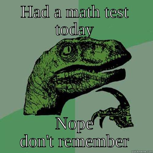 HAD A MATH TEST TODAY NOPE DON'T REMEMBER Philosoraptor