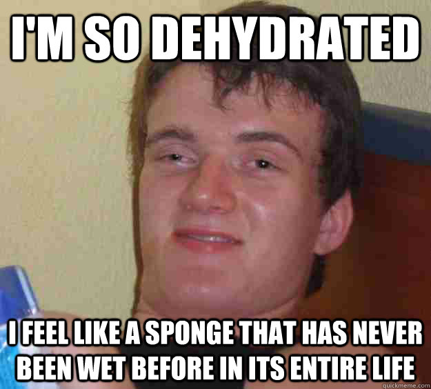 I'm so dehydrated I feel like a sponge that has never been wet before in its entire life  10 Guy