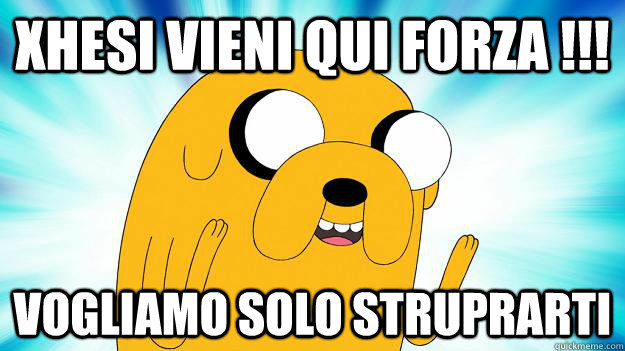 xhesi vieni qui forza !!! vogliamo solo struprarti  Jake The Dog