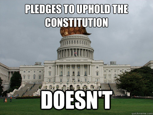 Pledges to uphold the Constitution doesn't - Pledges to uphold the Constitution doesn't  Douchebag US Congress