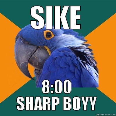 there's no school tomorrow! - SIKE 8:00 SHARP BOYY Paranoid Parrot